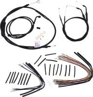 Burly Brand - Burly Brand Black Vinyl Single Disc Handlebar Cable & Brake Line Kit for Jail Bars - 12in. - B30-1140 - Image 1