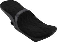 Drag Specialties - Drag Specialties Low Profile Tour Seat for Yaffe 6 Gallon Tank - Suede Double Diamond Stitch - 0801-1070 - Image 1