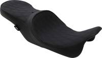Drag Specialties - Drag Specialties Low-Profile Touring Seat with Driver Backrest - Double Diamond Stitch - 0801-1008 - Image 1