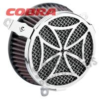 Cobra - Cobra Cross Air Cleaner Kit - Chrome - 606-0100-02 - Image 1