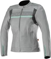 Alpinestars - Alpinestars Stella Dyno V2 Womens Leather Jacket - 3112518-904-38 - Cool Gray/Aqua - 2 - Image 1