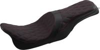 Drag Specialties - Drag Specialties Predator 2-Up Seats with Forward Double Diamond Positioning - Red Thread - 0801-1267 - Image 1