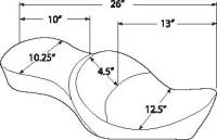 Drag Specialties - Drag Specialties Low Profile Double Bucket Seat - Smooth - 0804-0625 - Image 2