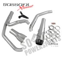 Bassani Manufacturing - Bassani Manufacturing Road Rage 2-Into-1 Exhaust System - Chrome with Full Chrome Heat Shields - 1S94R - Image 2