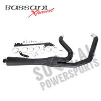 Bassani Manufacturing - Bassani Manufacturing Road Rage 2:1 Short Upswept Megaphone Exhaust System - Black - 13122J - Image 1