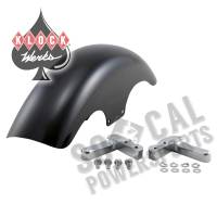 Klock Werks - Klock Werks Tire Hugger Series Top Hat Front Fender with Chrome Mounting Blocks for 19in. Wheel - KW05-06-0005-C - Image 1