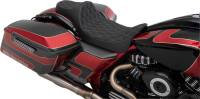 Drag Specialties - Drag Specialties Predator III Extended Double Diamond Seats - Silver Thread - 0801-1261 - Image 2