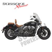 Bassani Manufacturing - Bassani Manufacturing Road Rage 2-Into-1 Exhaust System with Short Megaphone Muffler - Black Ceramic - 8S12JB - Image 1