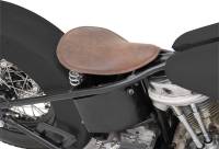 Drag Specialties - Drag Specialties Small Spring Solo Seat with Perimeter Stitch - Distressed Brown Leather - 0806-0039 - Image 3
