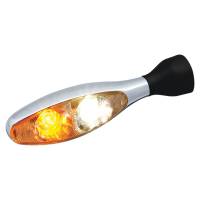 Kuryakyn - Kuryakyn Micro/Rhombus Marker Light - Front/Rear - Chrome Housing - White/Amber - 2530 - Image 1