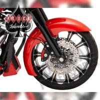 Klock Werks - Klock Werks Tire Hugger Series Level Front Fender with Chrome Mounting Blocks for 19in. Wheel - KW05-06-0001-C - Image 3