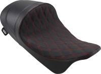 Drag Specialties - Drag Specialties EZ-On Mount Low-Profile Double Diamond Solo Seats - Red Thread - 0801-1254 - Image 1