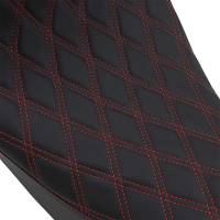 Drag Specialties - Drag Specialties EZ-On Mount Low-Profile Double Diamond Solo Seats - Red Thread - 0801-1254 - Image 3