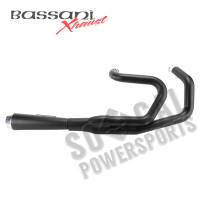 Bassani Manufacturing - Bassani Manufacturing Road Rage 2:1 Short Upswept Megaphone Exhaust System - Black - 14122J - Image 1