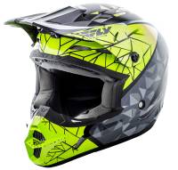 Fly Racing - Fly Racing Kinetic Crux Helmet - 73-33852X - Black/Gray/Hi-Vis - 2XL - Image 1