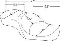 Drag Specialties - Drag Specialties Wide Low-Profile Seat - Pillow - 0804-0297 - Image 3