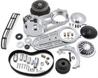 Belt Drives Ltd - Belt Drives Ltd 2in. Belt Drive Kit with Changeable Domes - Chrome - EVO-14B-2C - Image 1
