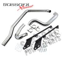 Bassani Manufacturing - Bassani Manufacturing Power Curve True-Dual Crossover Header Pipes for Softails - Chrome - SFT-211 - Image 1