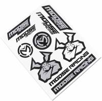 Moose Racing - Moose Racing Decal Sheet - Black/Silver - 4320-2205 - Image 1