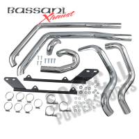 Bassani Manufacturing - Bassani Manufacturing Power Curve True-Dual Crossover Header Pipes - Chrome - SFT-212 - Image 1