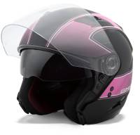 G-Max - G-Max OF77 Classic Helmet - G3771414 TC-14F - Flat Black/Pink - Small - Image 1