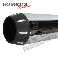 Bassani Manufacturing - Bassani Manufacturing Road Rage 2:1 Long w/Black Billet Reverse Cone End Cap w/ Machined Flutes - Chrome - 13311R - Image 2