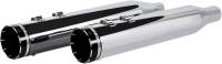 Khrome Werks - Khrome Werks 4.50in. HP-Plus Slip-Ons - Chrome with Black Tracer Tip Billet End Caps - 202735 - Image 2