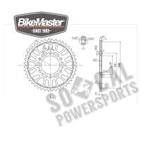 BikeMaster - BikeMaster Steel Rear Sprocket - 44T - 965345 - Image 2
