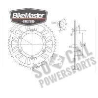 BikeMaster - BikeMaster Steel Rear Sprocket - 52T - 965103 - Image 2