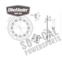 BikeMaster - BikeMaster Steel Rear Sprocket - 43T - 965109 - Image 2