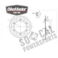 BikeMaster - BikeMaster Steel Rear Sprocket - 45T - 965215 - Image 2