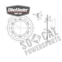 BikeMaster - BikeMaster Steel Rear Sprocket - 45T - 965097 - Image 2