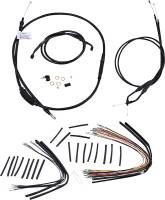 Burly Brand - Burly Brand Black Vinyl Single Disc Handlebar Cable & Brake Line Kit for Jail Bars - 14in. - B30-1141 - Image 1