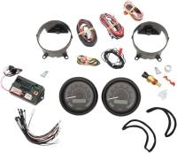 Dakota Digital - Dakota Digital MVX-8K Analog/Digital Plug-In Instrumentation Two-Gauge Kit - Black/Gray Background - Black Bezel - MVX-8200-KG-K - Image 1