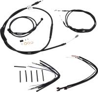 Burly Brand - Burly Brand Black Vinyl Single Disc Handlebar Cable & Brake Line Kit for Jail Bars - 12in. - B30-1150 - Image 1