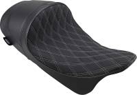Drag Specialties - Drag Specialties EZ-On Mount Low-Profile Double Diamond Solo Seats - Silver Thread - 0801-1253 - Image 1