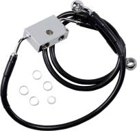 Drag Specialties - Drag Specialties Extended Length Stainless Steel Front Brake Line Kit - +8in. - Black Vinyl - 1741-5309 - Image 1