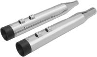 Drag Specialties - Drag Specialties 4in. Slip-Ons - Chrome with Black Billet Aluminum End Caps - 1801-1264 - Image 2
