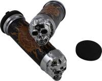 Drag Specialties - Drag Specialties Skull Grips with Plain Eyes - Throttle Sleeve Included - 74693B-BC303 - Image 2