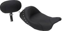 Mustang - Mustang Wide Studded Solo Seat with Driver Backrest - Chrome Studs - 79602 - Image 1