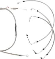 Burly Brand - Burly Brand Extended Cable/Brake Line Kit for 13in. Gorilla Handlebars - Stainless Steel - B30-1103 - Image 1