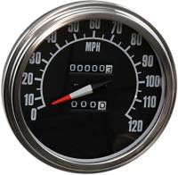 Drag Specialties - Drag Specialties 5in. Dash Mount 2240:60 Speedometer with Reed Switch - 68-84 Face - 74584M-BX33 - Image 1