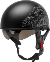G-Max - G-Max HH-65 Naked Rose Helmet - H1657073 - Matte Black/Silver - X-Small - Image 1