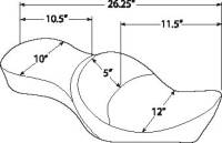 Drag Specialties - Drag Specialties Low Profile Double Bucket Seat - Smooth - 0804-0604 - Image 2