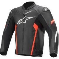 Alpinestars - Alpinestars Faster V2 Leather Jacket - 3103521-1030-48 - Black/Red - 48 - Image 1