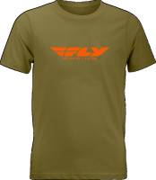 Fly Racing - Fly Racing Fly Corporate Youth T-Shirt - 352-0676YL - Olive/Orange - Large - Image 1