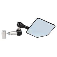 Driven Racing - Driven Racing Halo Left Side Bar End Mirror - Stainless Steel - Black - DHBML-BK - Image 1