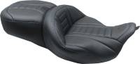 Mustang - Mustang One-Piece Deluxe Touring Seat - Black/Sky Blue - 79006SB - Image 1