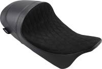 Drag Specialties - Drag Specialties EZ-On Mount Low-Profile Solo Seats - Faux Suede Diamond Stitch - 0801-1255 - Image 1
