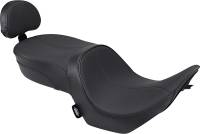 Drag Specialties - Drag Specialties Low Profile Touring Seat with Built-In Passenger Backrests - Mild Stitch - 0810-1585 - Image 1